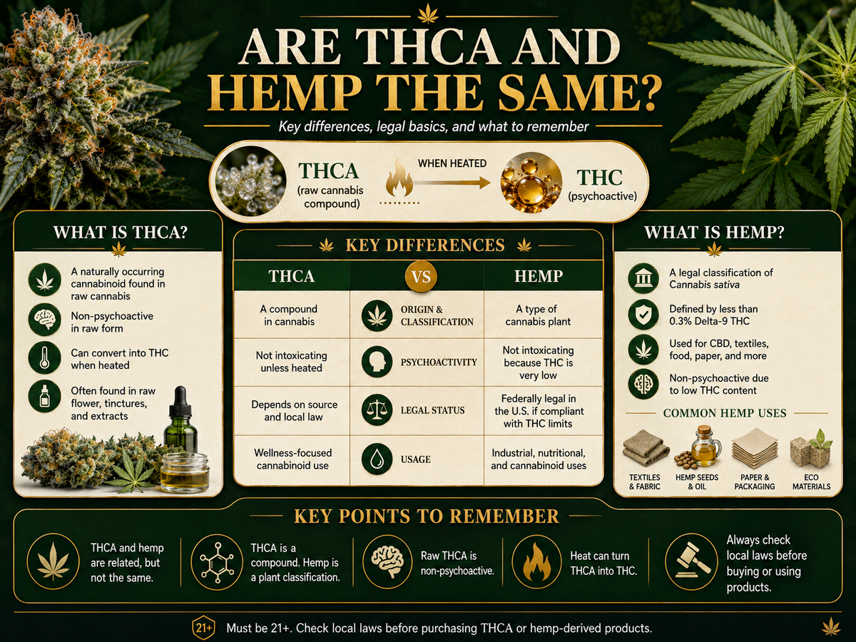 Are THCA and Hemp the Same? Key Points to Remember