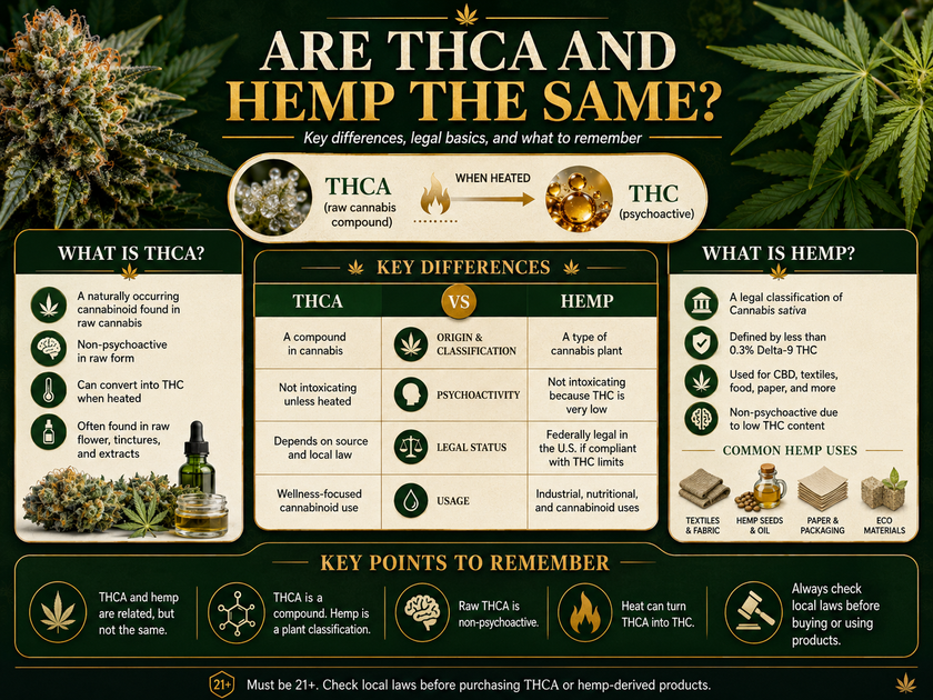 Are THCA and Hemp the Same? Key Points to Remember