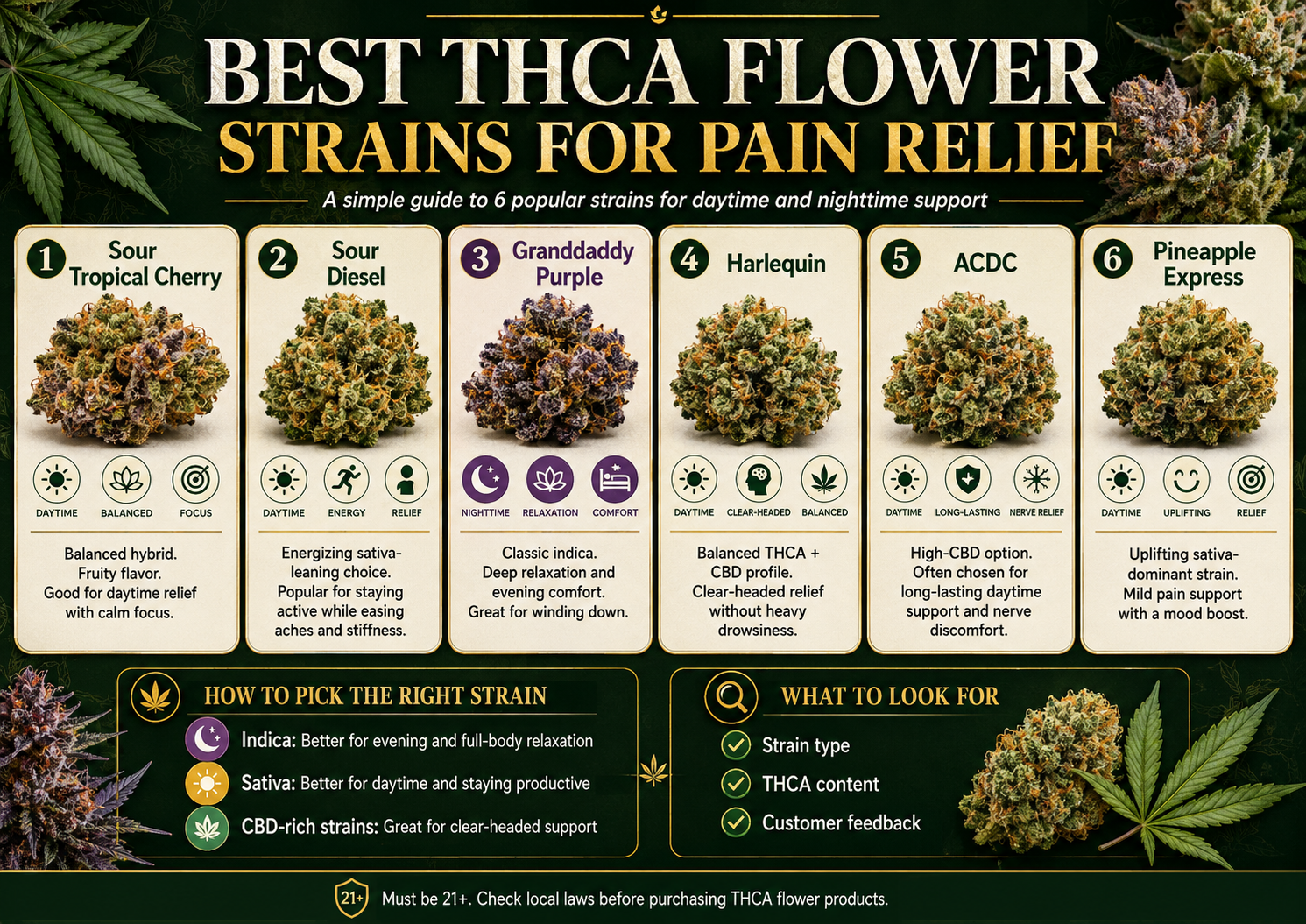 Best THCA Flower Strains for Pain Relief