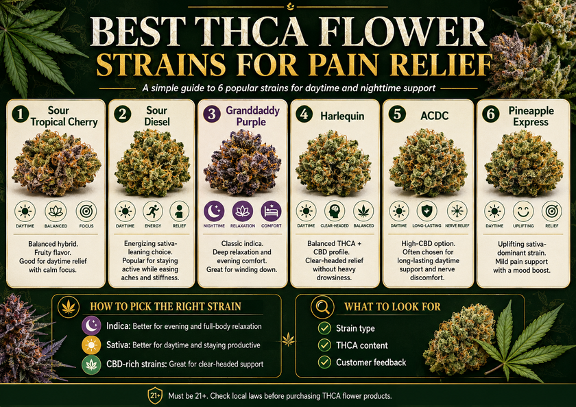 Best THCA Flower Strains for Pain Relief