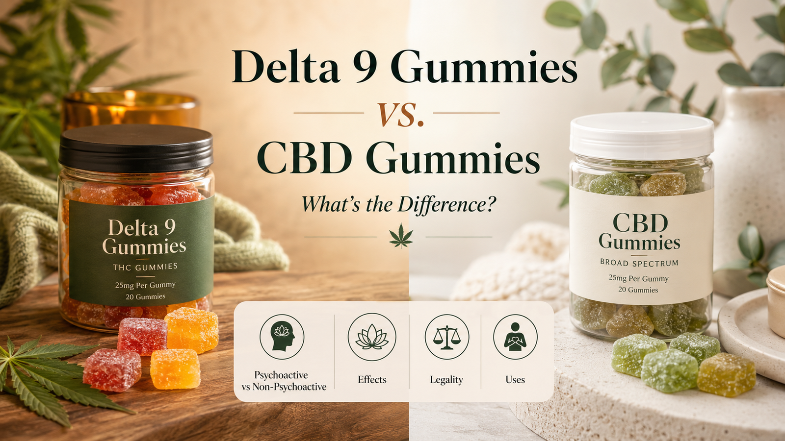 Delta 9 Gummies vs. CBD Gummies: What's the Difference?