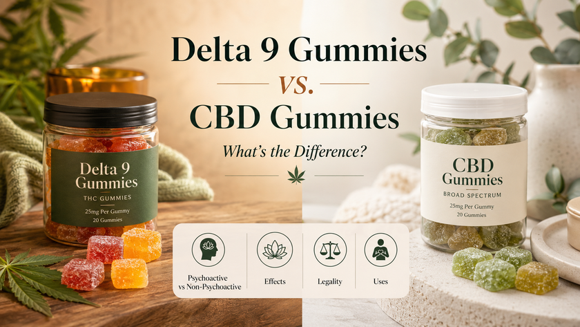 Delta 9 Gummies vs. CBD Gummies: What's the Difference?