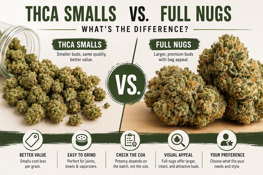 THCa Smalls vs Full Nug Flowers: What’s the Difference?