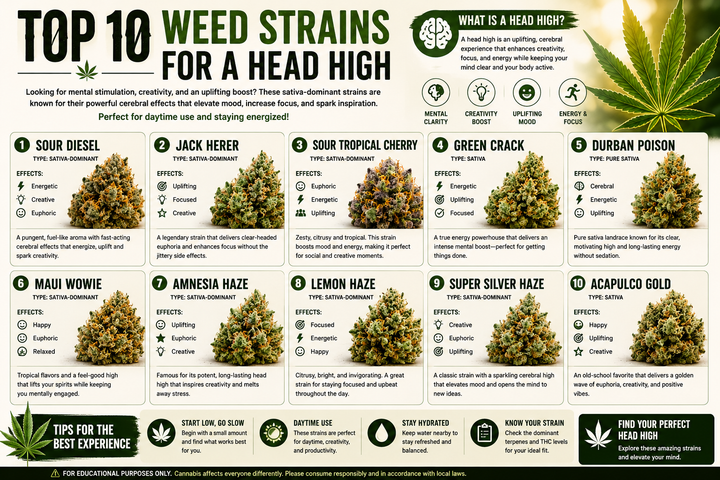 10 Best Weed Strains for a Head High [July 2026]