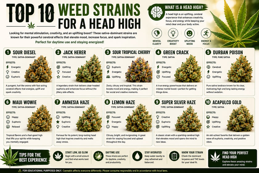10 Best Weed Strains for a Head High [July 2026]