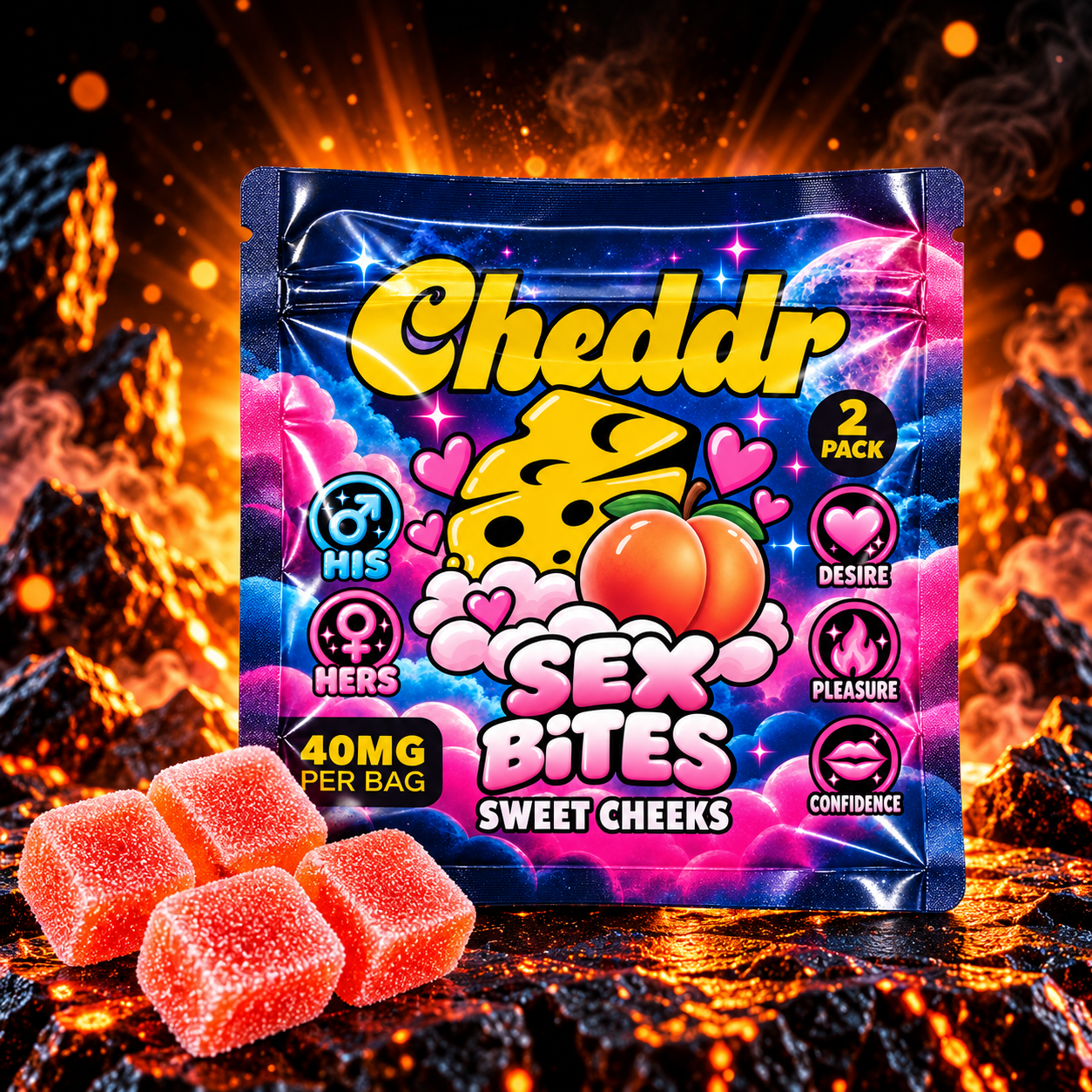 Cheddr Sex Bites – Sweet Cheeks 2ct