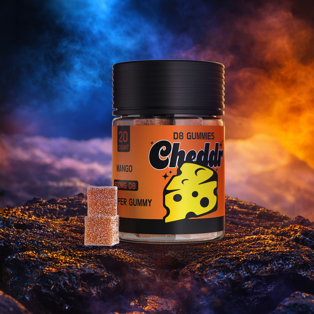 Cheddr D8 Delta 9 THC Gummies - Mango 20ct 25mg