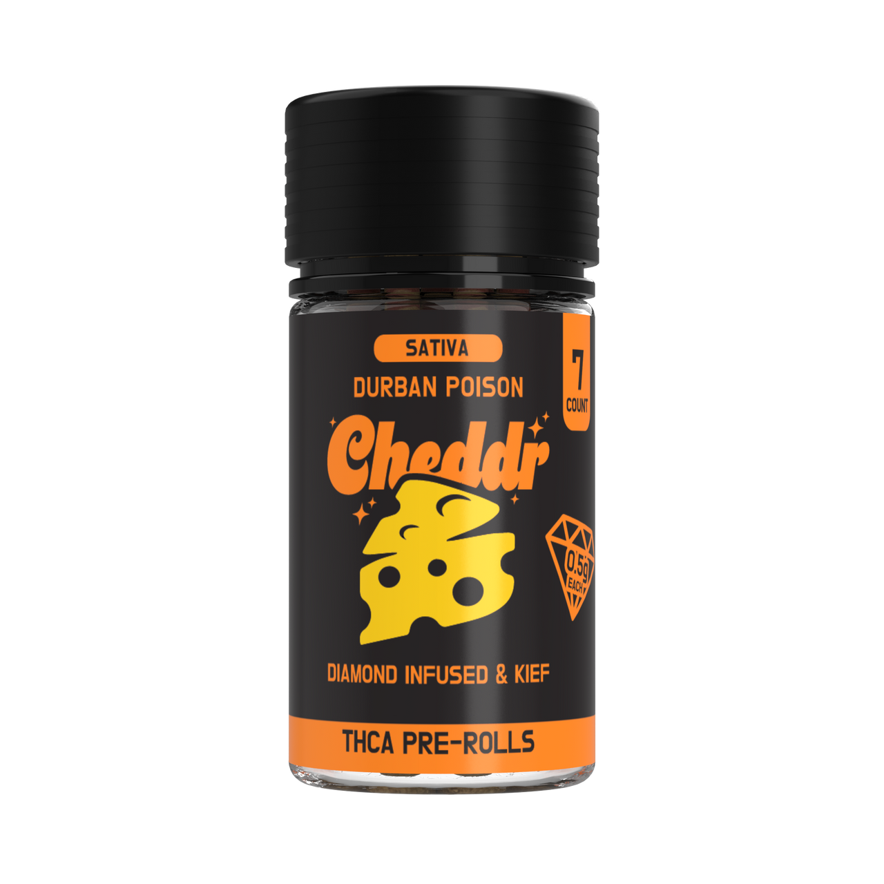 Cheddr 7ct Dog Walkers Durban Poison Indica THCa Pre-Rolls