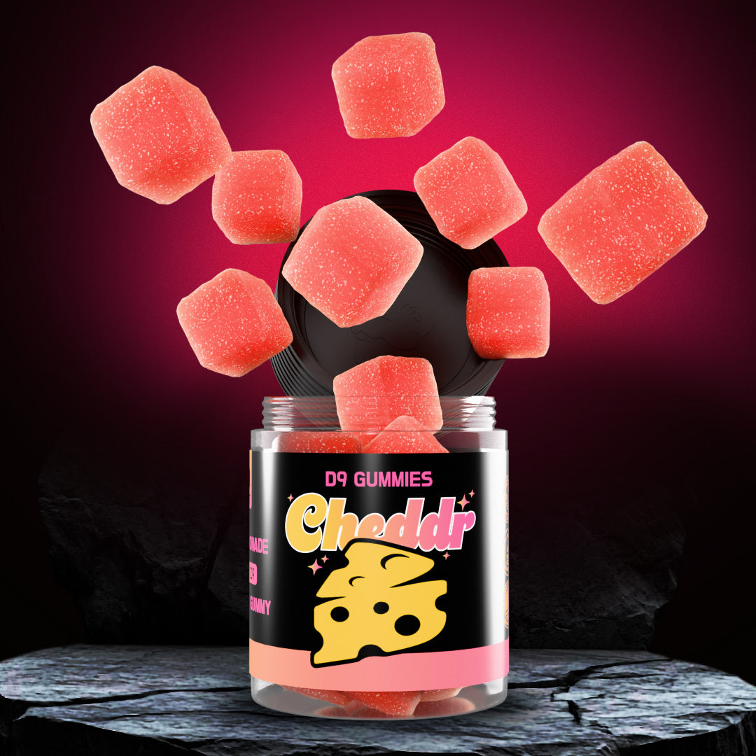 Cheddr D9 Delta 9 THC Gummies Pink Strawberry - 10ct 10mg