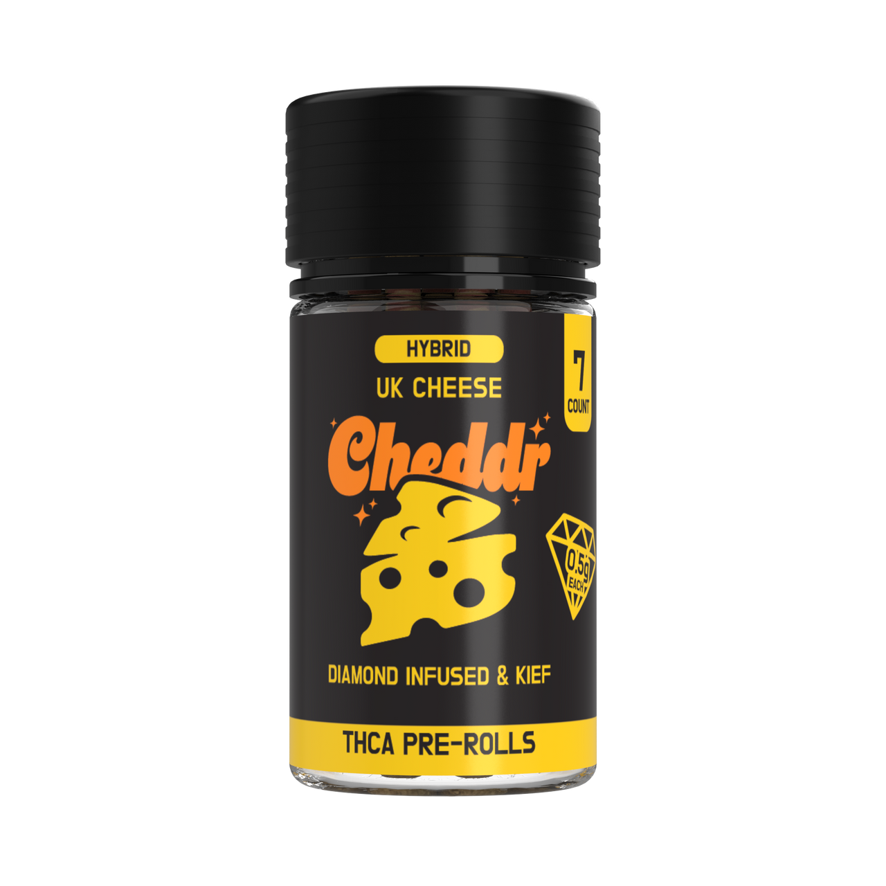 Cheddr 7ct Dog Walkers UK Cheese Indica THCa Pre-Rolls