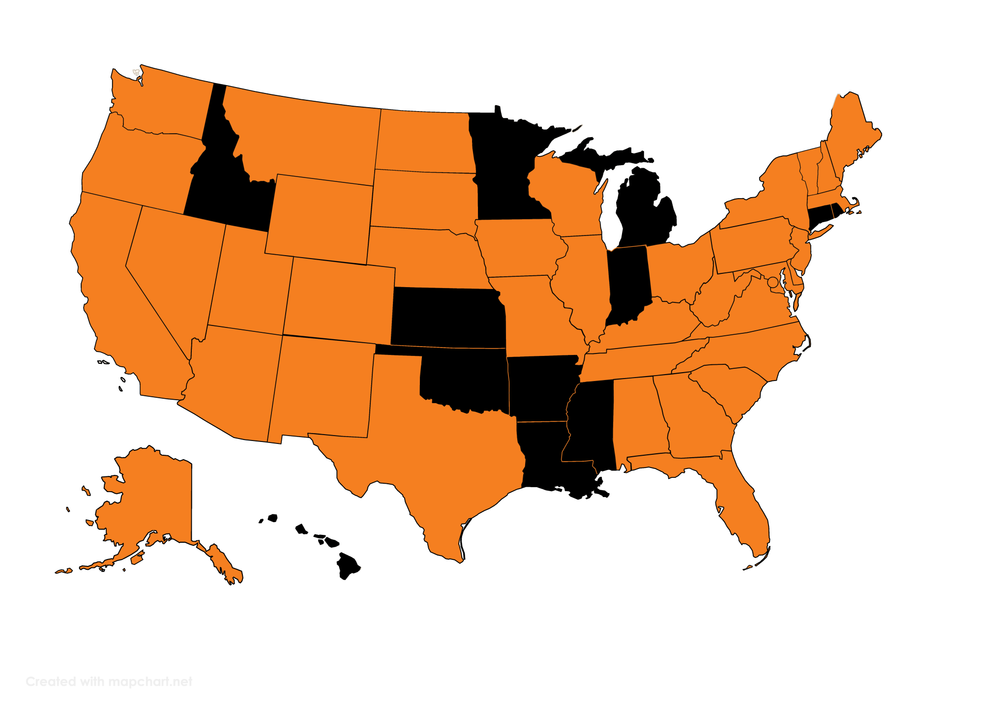 United States shipping map